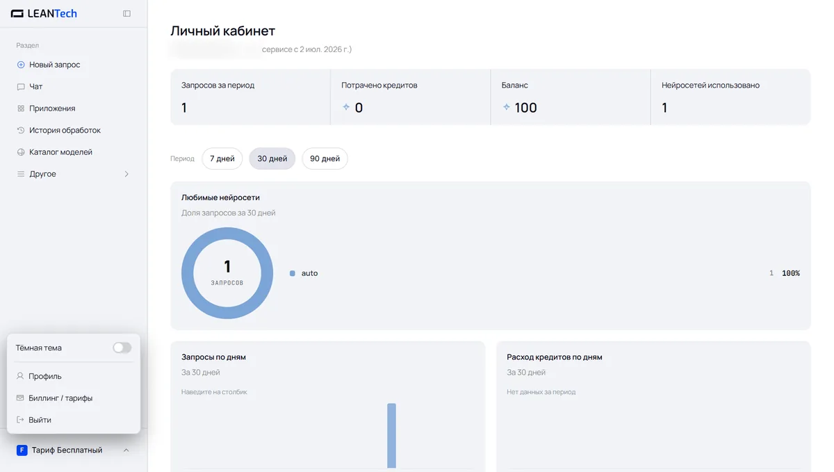 Личный кабинет Bolt.new: баланс, история и лимиты